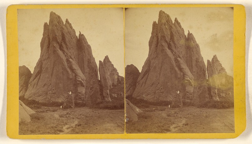 Garden of the Gods. End View of Gate Rock, 267 feet high. Three Miles from Manitou House, Manitou, Col.