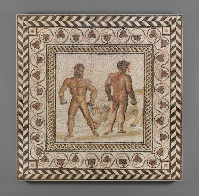 Mosaic Floor with Combat Between Dares and Entellus