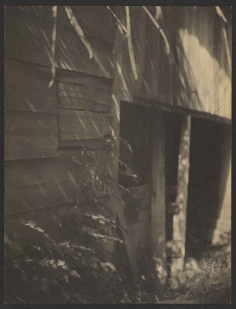 [Side of Old Barn, Entrance at Right]