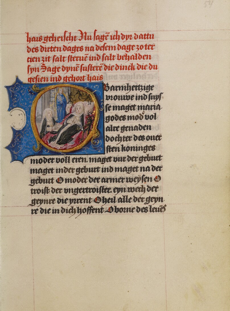 Initial O: A Woman on her Deathbed with the Virgin and Child and Devils