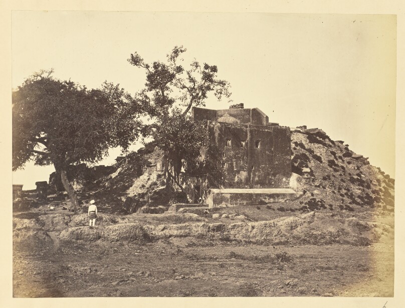 [Hillside Ruins with Dome, India]