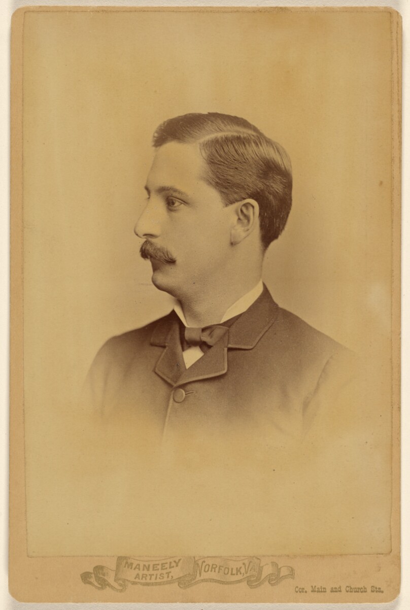 [Unidentified man with moustache, in profile]