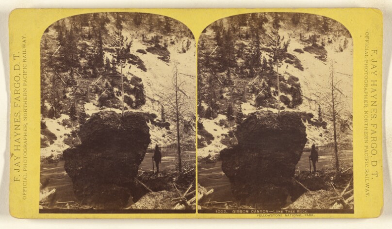 Gibbon Canyon - Lone Tree Rock. Yellowstone National Park.