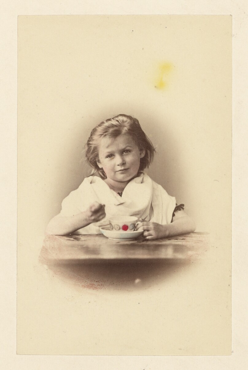 [Girl drinking tea]