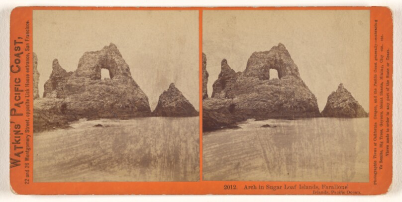 Arch in Sugar Loaf Islands, Farallone [sic] Islands, Pacific Ocean.