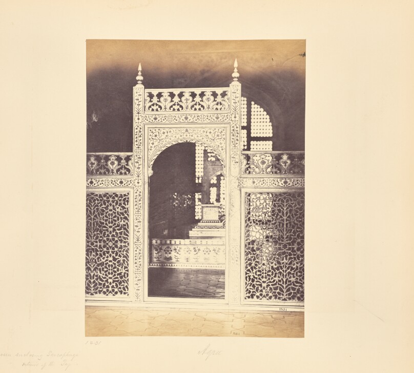 Agra; The Screen Enclosing the Sarcophagi in the Interior of the Taj