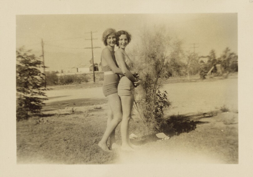 [Two women hugging]