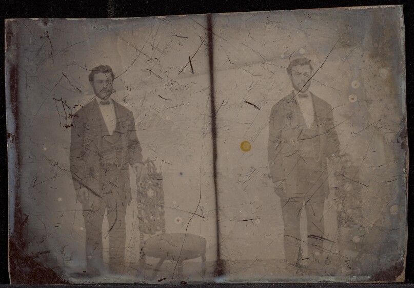 [Dobule portrait of a bearded man]