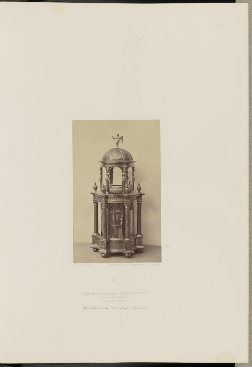 Silver Gilt Damascened and Enamelled Clock