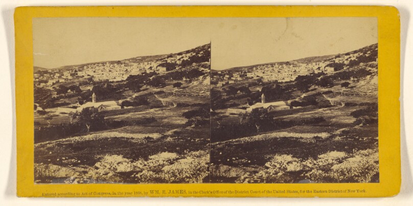 Nazareth. Looking south-west. A small city of lower Galilee, built on the east side of a hill, along a small valley or basin...