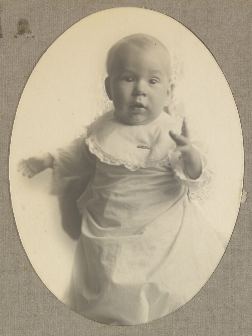 [Chandler Weston wearing white gown]