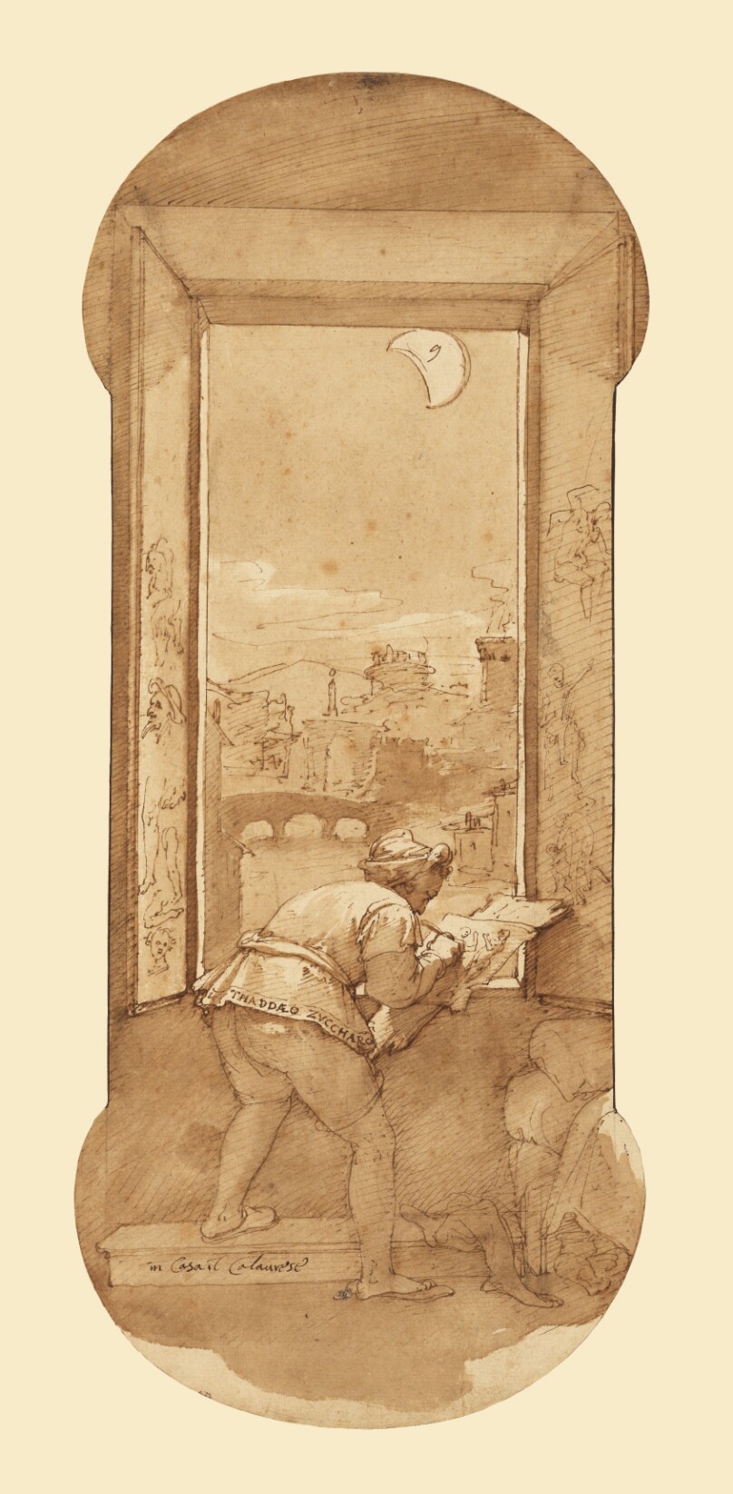Taddeo Drawing by Moonlight in Calabrese's House