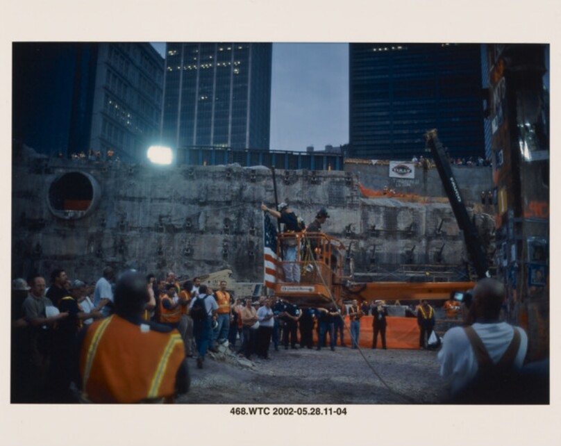 Workers and Flag