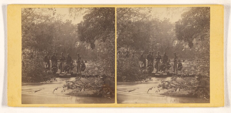 Pontoon Bridges on North Anna, Below Railroad Bridge, Where a Portion of the 2nd Corps under Gen Hancock, Crossed 23d May, 1864.
