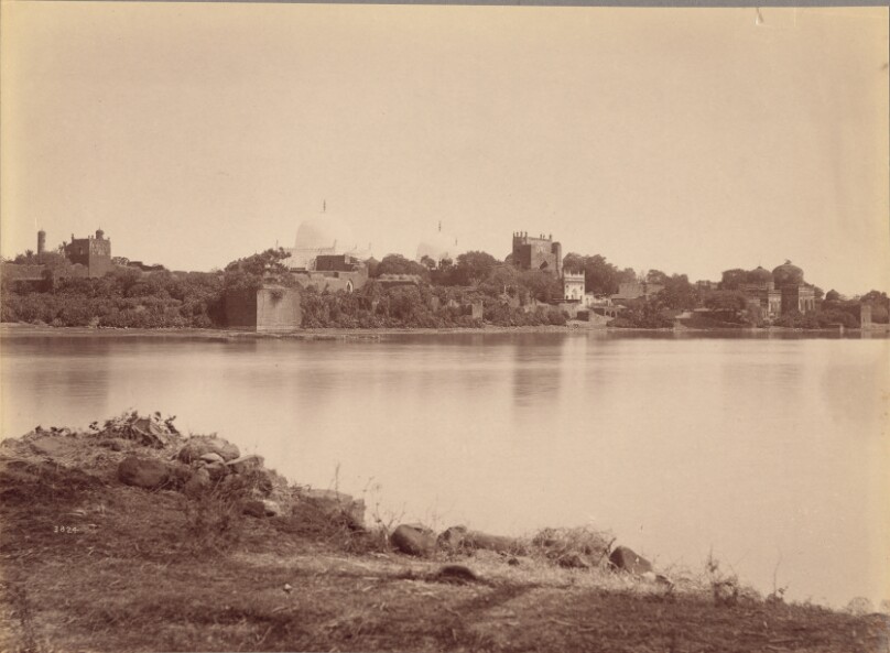 Temples in Background with Water in Foreground