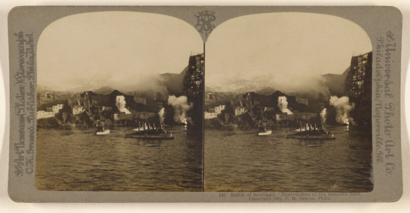 Battle of Santiago. Destruction of the Spanish Fleet.