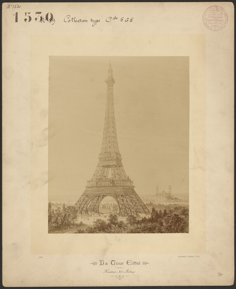 The Eiffel Tower (photograph of a drawing of the completed tower)