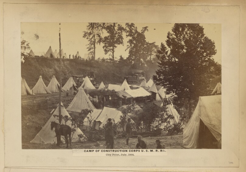 Camp of Construction Corps, USMMRds City Point, July, 1984.