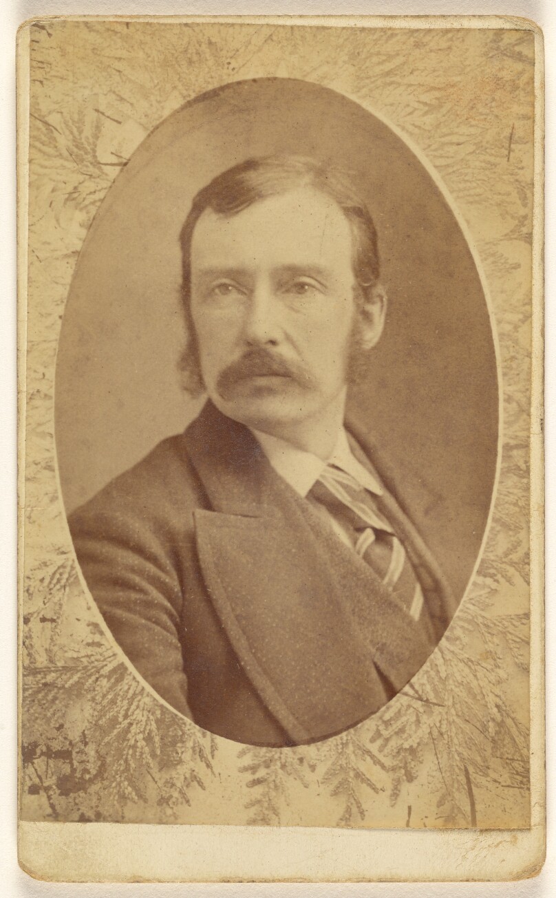 [Man with moustache, printed in quasi-oval style]