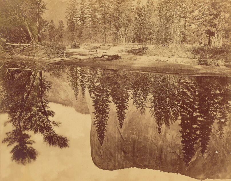 Tutokanula. Valley of the Yosemite. (The Great Chief) - "El Capitan" - Reflected in the Merced.