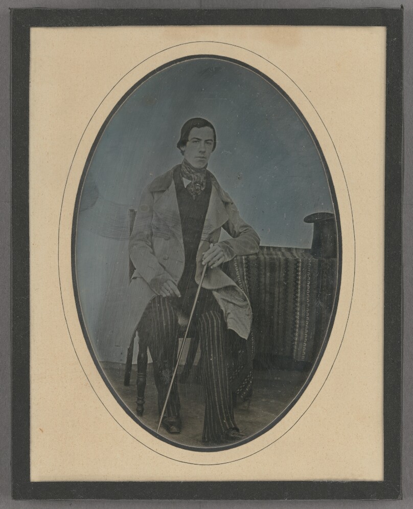 [Portrait of a Seated Young Man with Walking Stick]