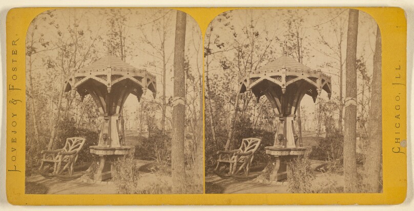 "Central Park," Chicago. West Side, Head of Washington St., four miles State St. Opened to the public Aug, [sic] 29, 1874.