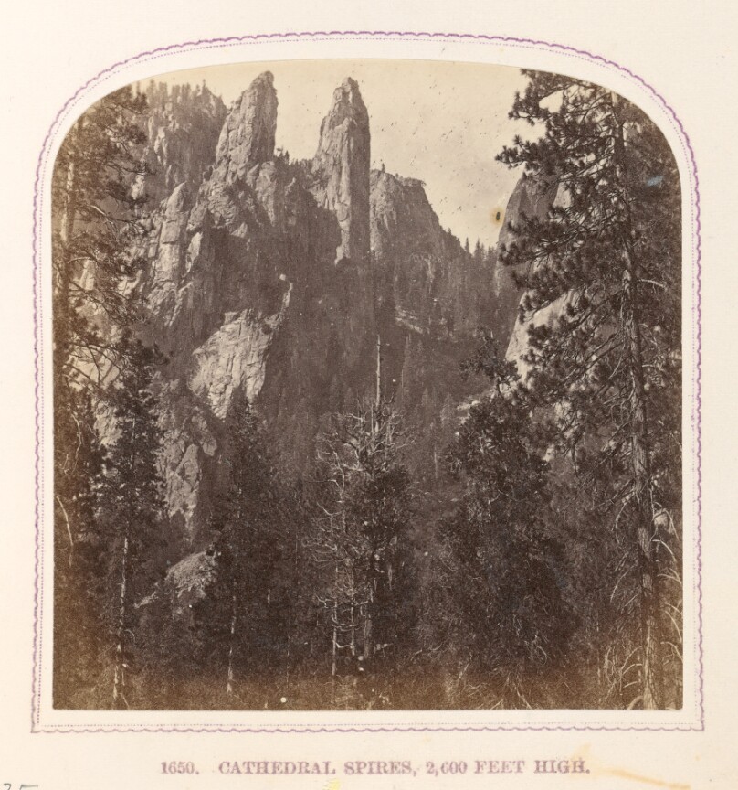 Cathedral Spires, 2,600 feet high