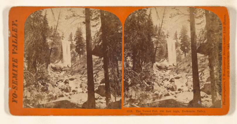 The Vernal Fall, 350 feet high, Yo-Semite Valley, Mariposa County.