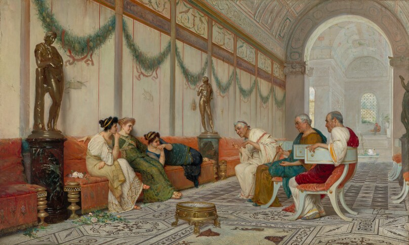 Interior of Roman Building with Figures