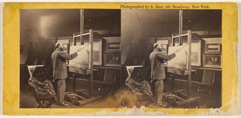 [The artist Whitredge painting at his easel]