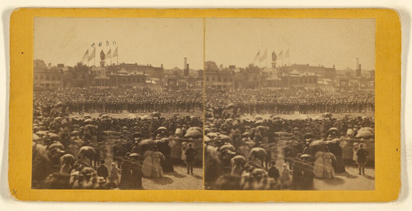[Large crowd at a celebration, probably at Providence, Rhode Island]