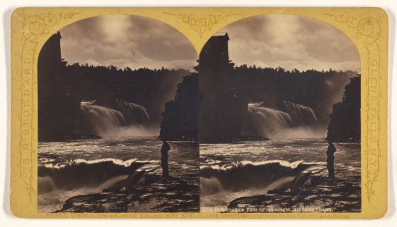 Birmingham Falls by moonlight, Au Sable Chasm.