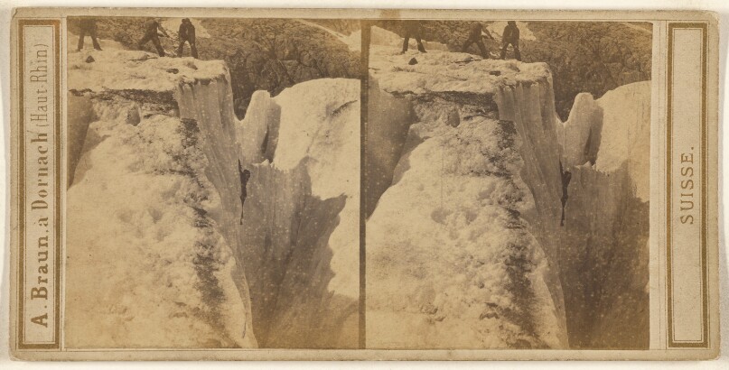 Oberland Bernois. Sauvetage du guide Jean-Michel, tombe dans une crevasse du glacier inferieur de Grindelwald, le 16 Sept...1863