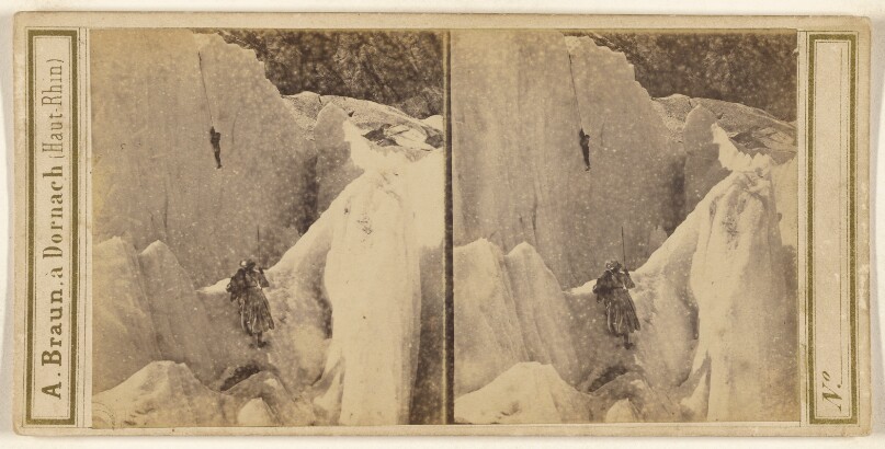 Oberland Bernois. Sauvetage du guide Jean-Michel, tombe dans une crevasse du glacier inferieur de Grindelwald, le 16 Sept...1863