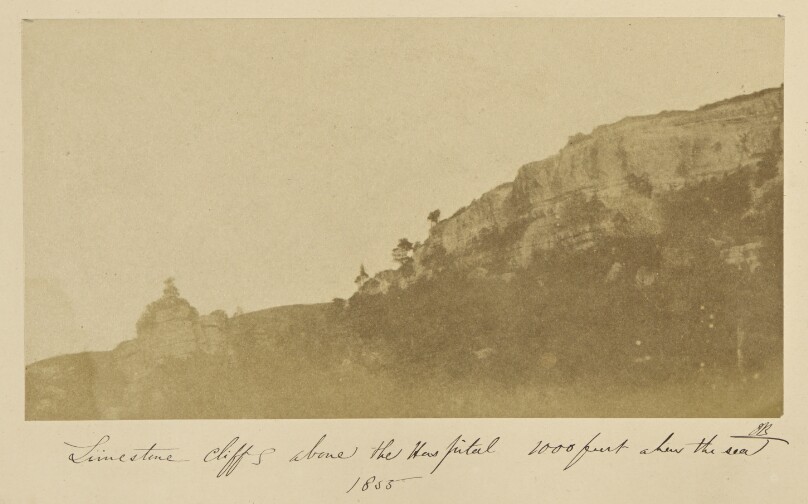 Limestone Cliffs above the Hospital 2000 feet above the sea