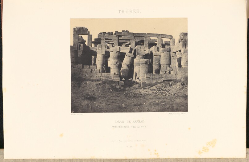 Thèbes. Palais de Karnak. Salle hypostyle prise au Nord.