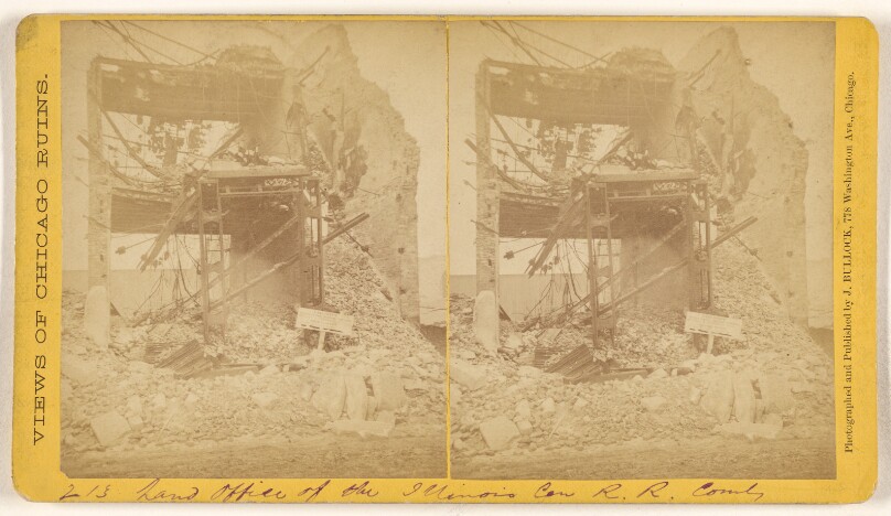 [Land Office of the Illinois Central Railroad Company, Ruins of the Chicago Fire, 1871]