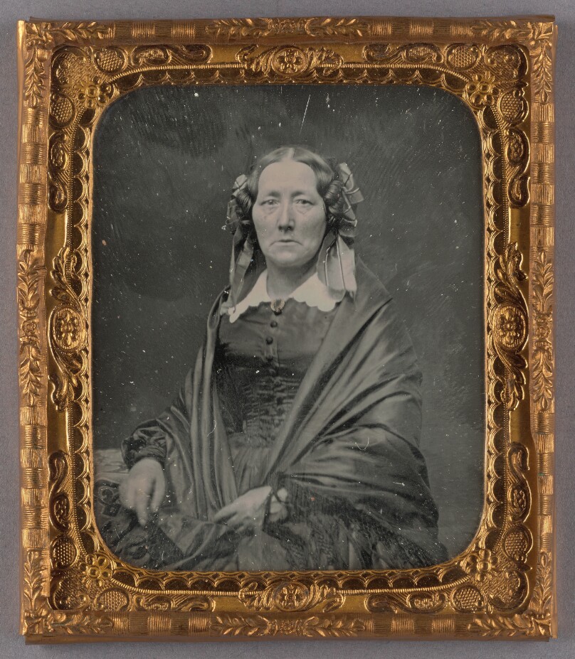 [Portrait of a Seated, Middle-aged Woman with Hair Ribbons]