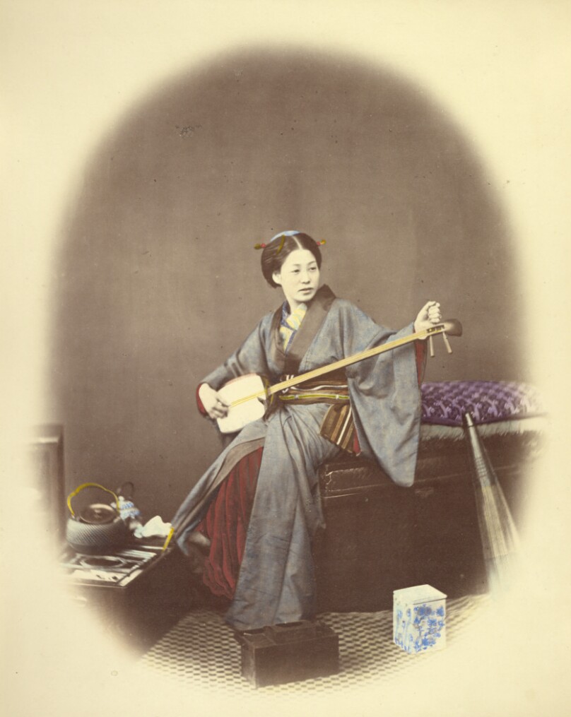 Girl Playing the Samisen