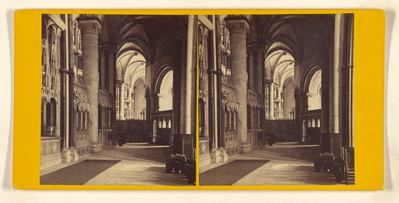 Canterbury Cathedral, View from the South East Transept, Showing the Steps worn by the knees of the Pilgrims visiting...Beckett.