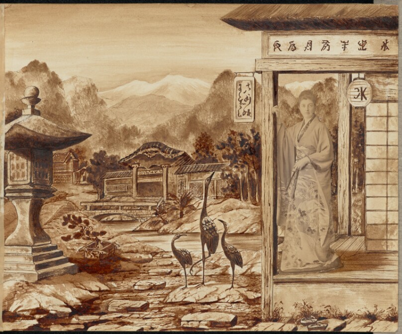 [Woman in a Japanese setting]