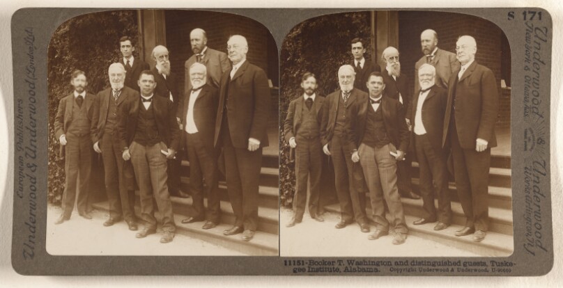 Booker T. Washington and distinguished guests, Tuskegee Institute, Alabama.
