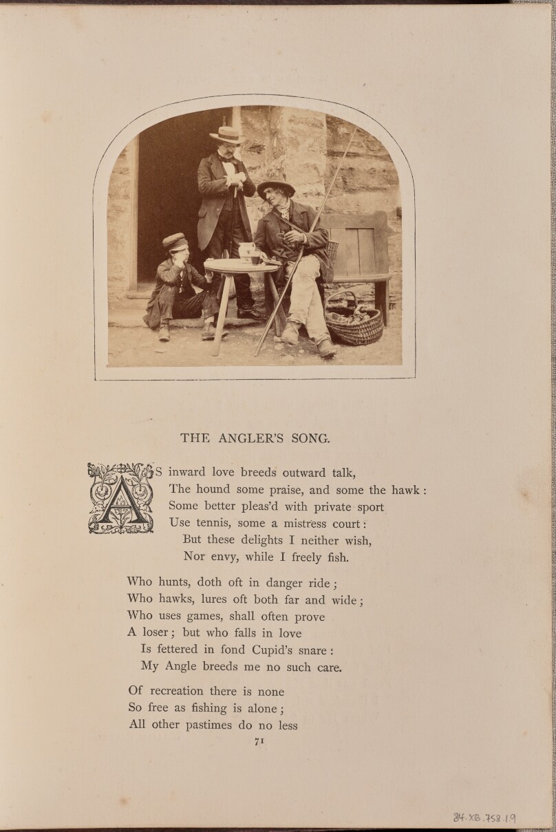 [Group portrait with fishing pole and basket, England]