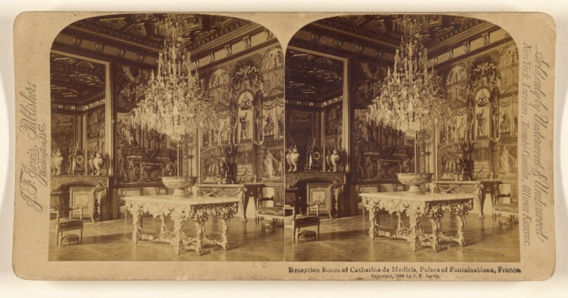 Reception Room of Catherine de Medicis, Palace of Fontainebleau, France.