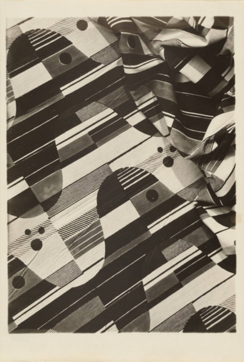 [Fabric with stripe and wave pattern]