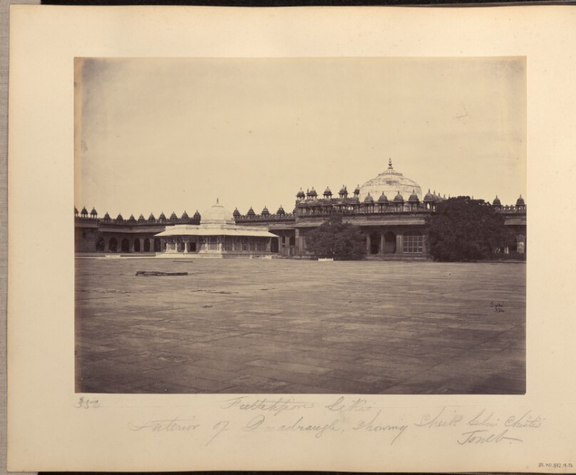 Futtehpore Sikri. Interior of Quadrangle, Showing Sheik Selmi Chisti's Tomb