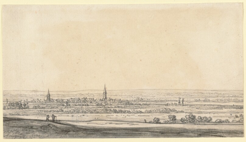 View of the Rhine River Valley (recto); View of the Heideberger Mill Near Cleves (verso)