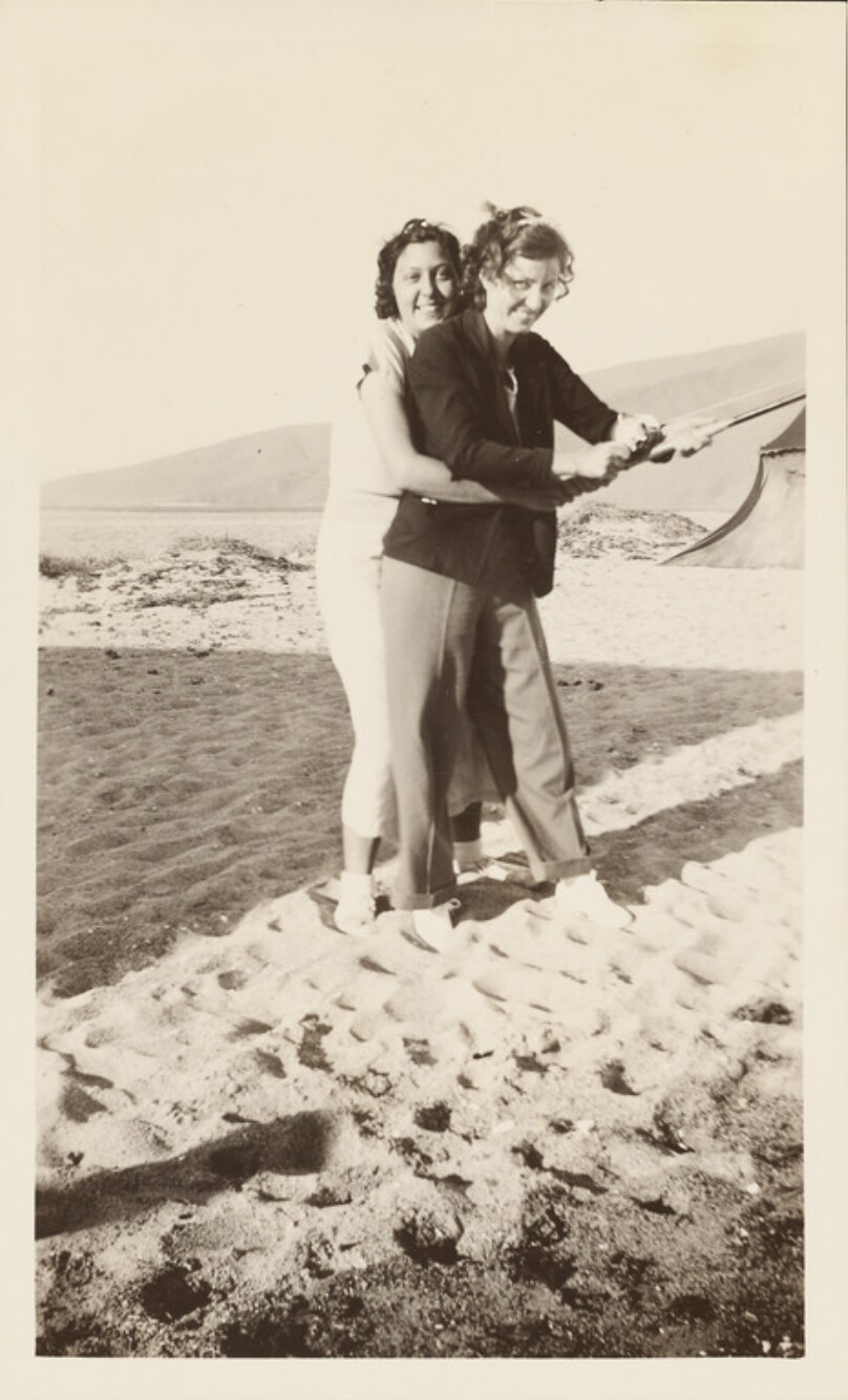 [Two women fishing at Point Mugu]