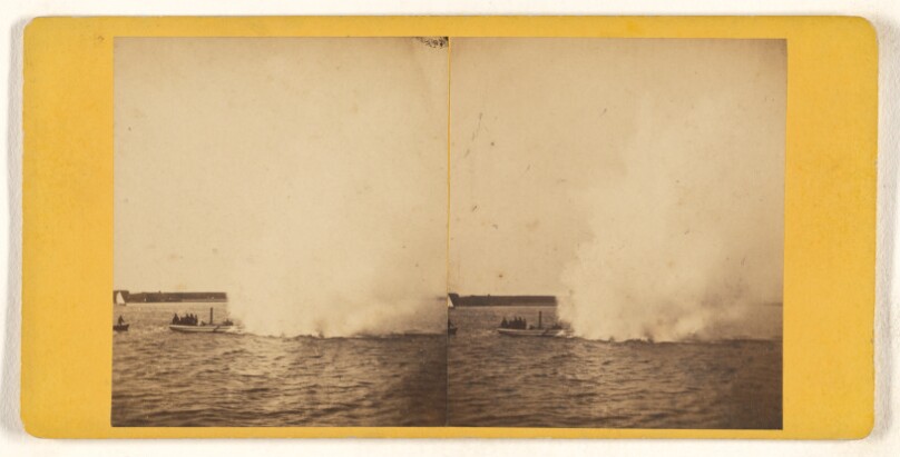 Stereoscopic View of First Torpedo ever. Photo Sept 25th 1871.