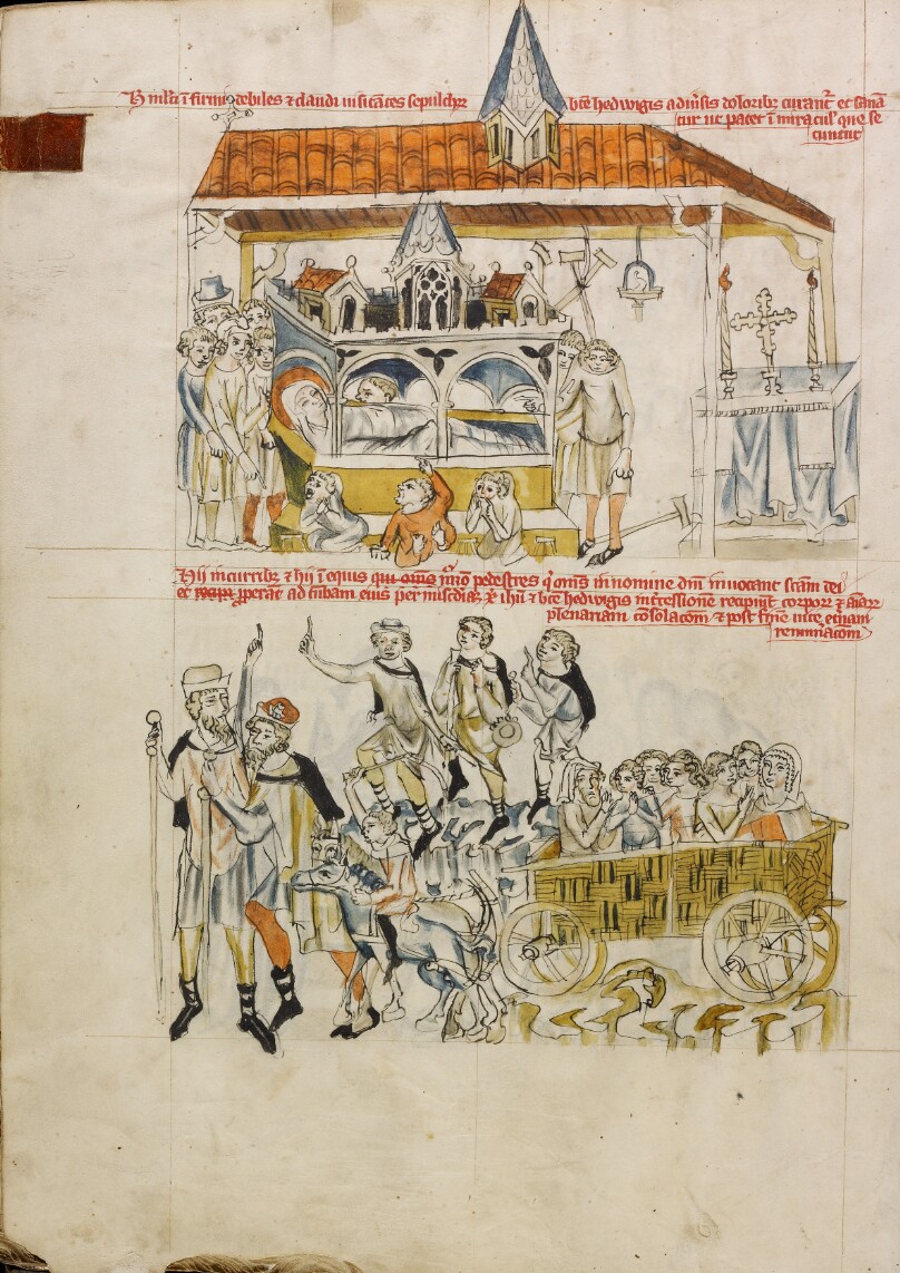 The Sick, the Leprous, and the Lame Praying at Saint Hedwig's Tomb; People Coming to Visit Saint Hedwig's Tomb